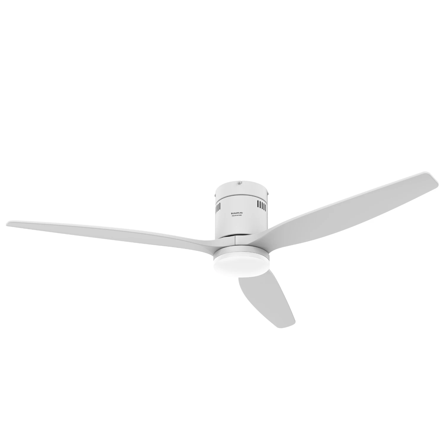 Taurus - Polar 3B PURE Ventilador de Techo con Mando a Distancia  30 W  Madera Natural  Blanco  Ultra silencioso  3 Aspas 132 de Diámetro  Función Verano-Invierno  Temporizador  LED