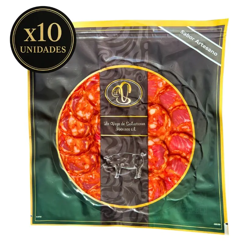 Chorizo Ibérico cebo | 10 platos de 100g | La Vega de Salvatierra