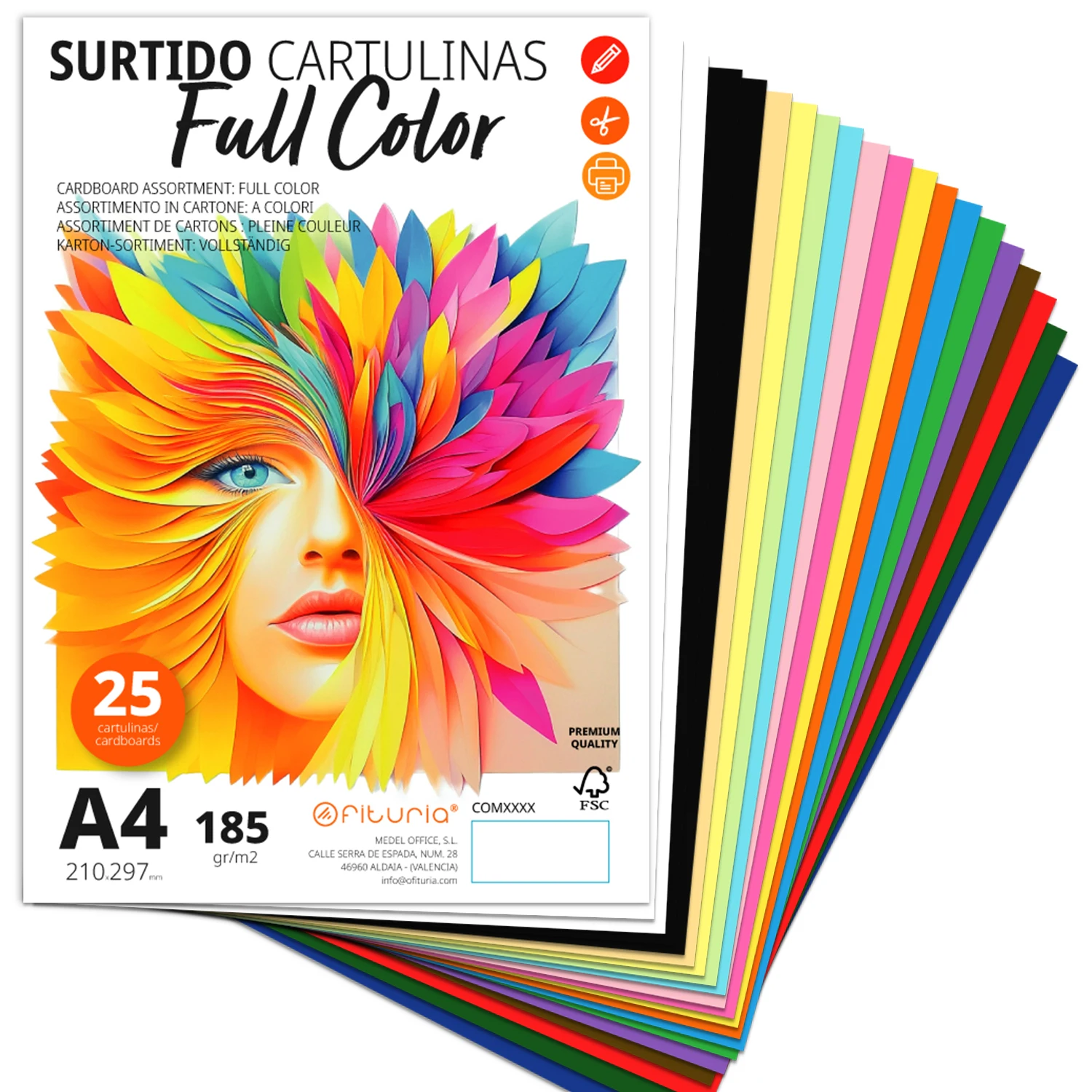 Cartulina de Colores, Cartulina A4 Colores Intensos, Hojas de Colores 180gr para Manualidades, Imprimir tus Documentos y Diseños Creativos, Folios de Colores A4 · m-office (1000 hojas, Verde claro pastel)