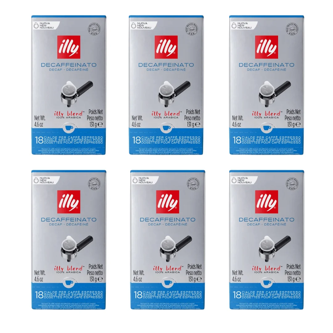 Illy cafe pack 6 single-dose e.s.e decaffeinated - 18 units - qumir