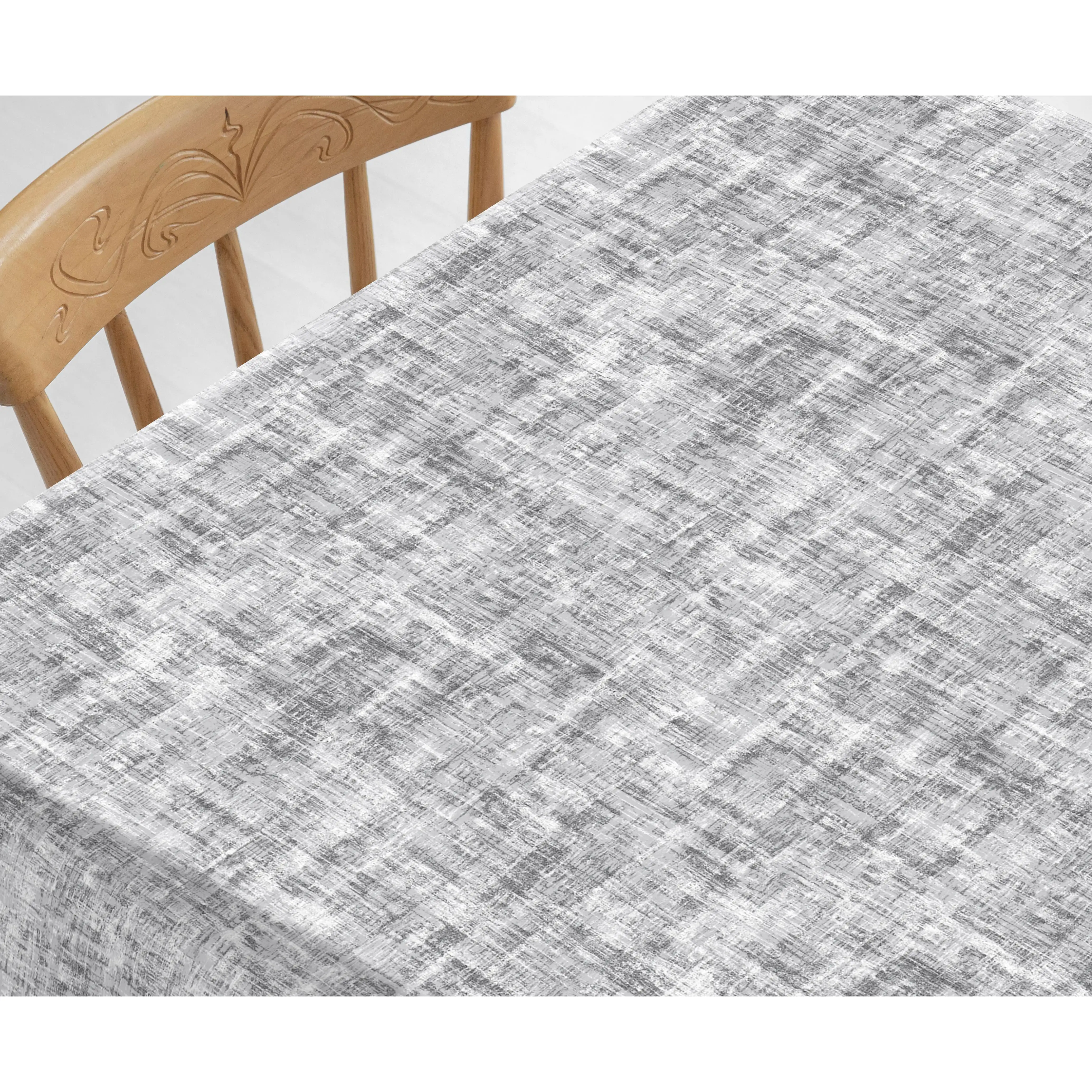 Mantel impermeable de hule antimanchas, protege la mesa de golpes y arañazos, para mesas rectangulares, cuadradas y redondas - Hulehule Tex - FABRIC GREY