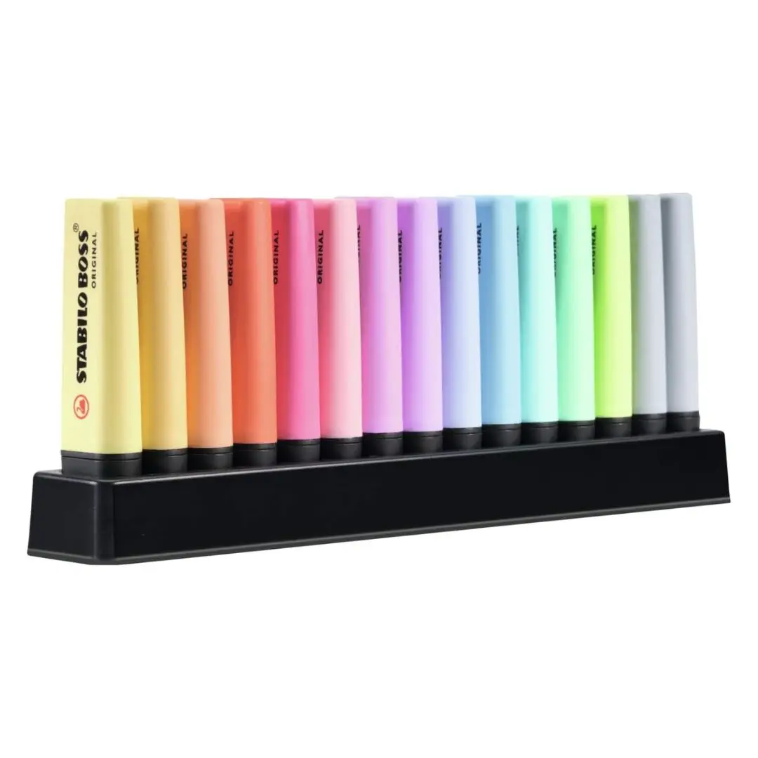 15 Fluorescent Markers PASTEL STABILO BOSS ORIGINAL Assorted