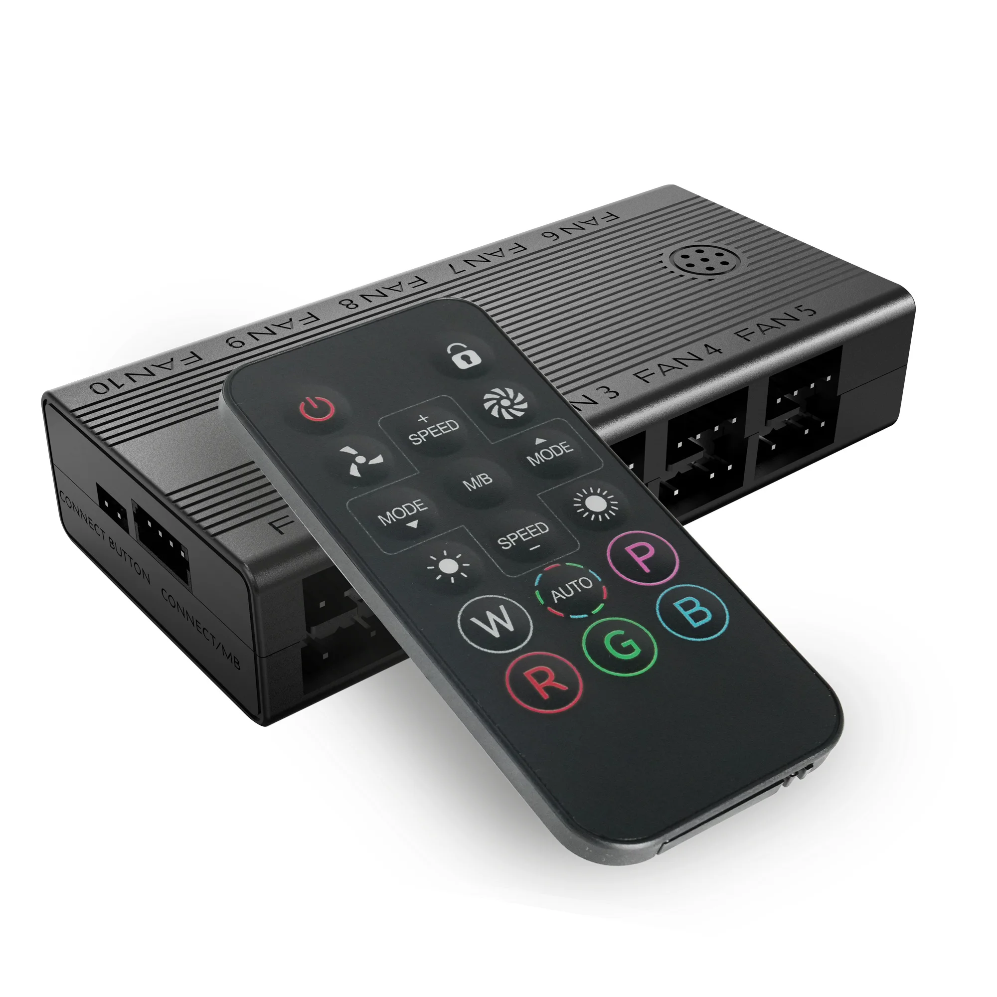 Mars Gaming MF-HUB, Hub de Control de Ventiladores PWM, Controlador de Velocidad hasta 10x Ventiladores e Iluminación ARGB hasta 10x Dispositivos, Mando a Distancia, Compatibilidad Total ARGB, Negro
