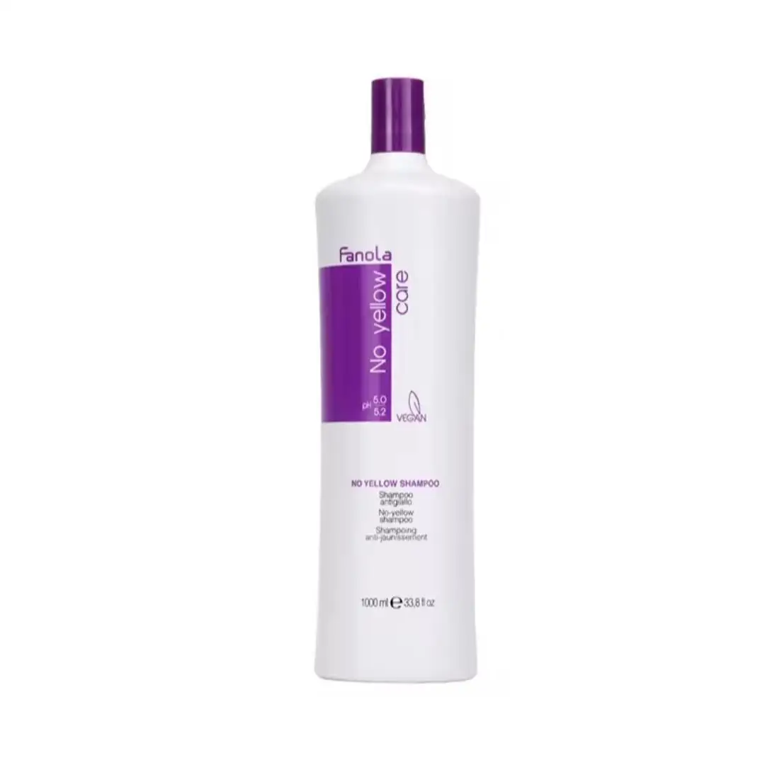 Fanola-No Yellow shampoo, 1000 ml-fade hair care with violet pigments to remove Yellow highlights and maintain tone-certified vegan-suitable for all skin types