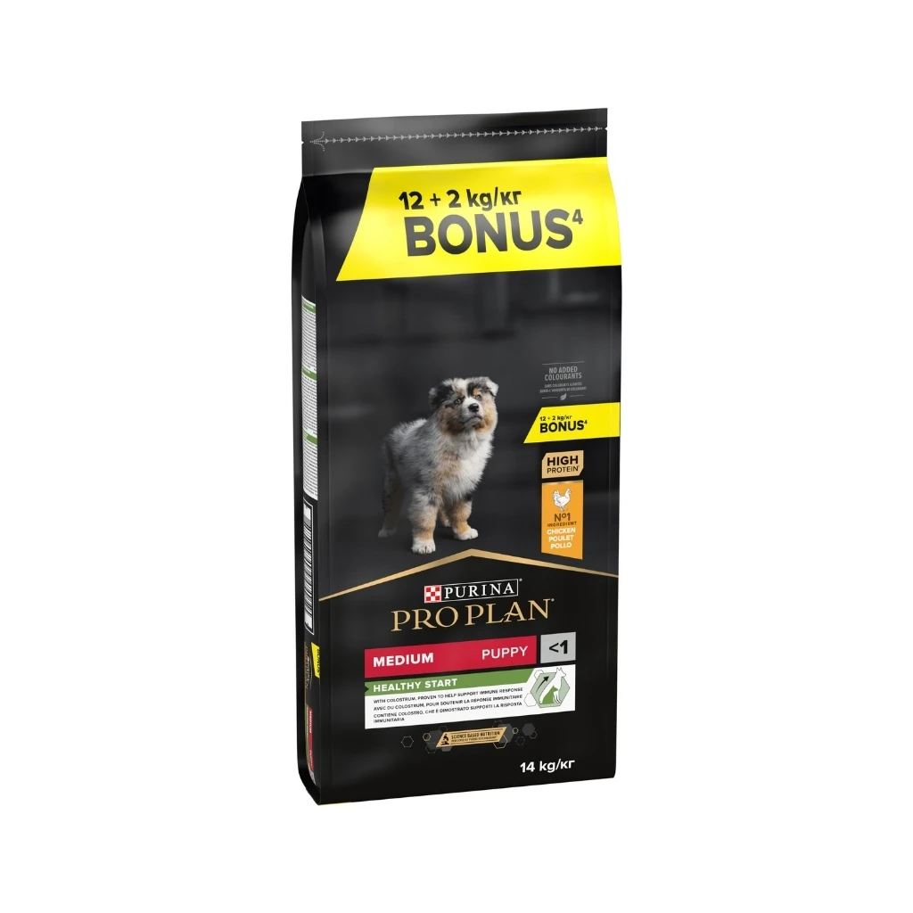 PRO PLAN - Puppy Medium Healthy Start (12+2 kg) - Alimento seco para Perros Cachorros (Menos de 1 Año) de Raza Mediana (Pollo)