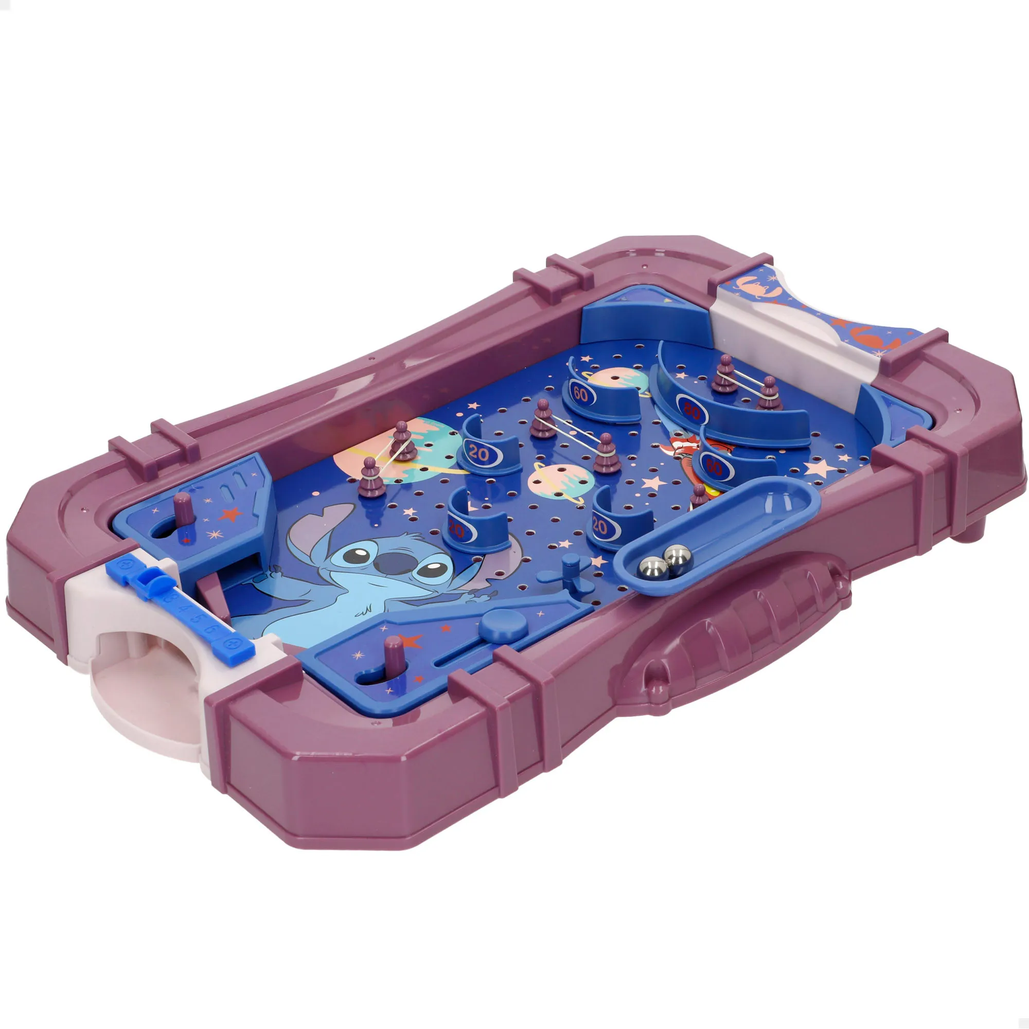 Stitch - Mesa Pinball de Disney, juego infantil, diseño compacto, licencia oficial Disney, para niños y niñas, juego mesa, para desarrollar habilidades, coordinación, socialización, habilidades