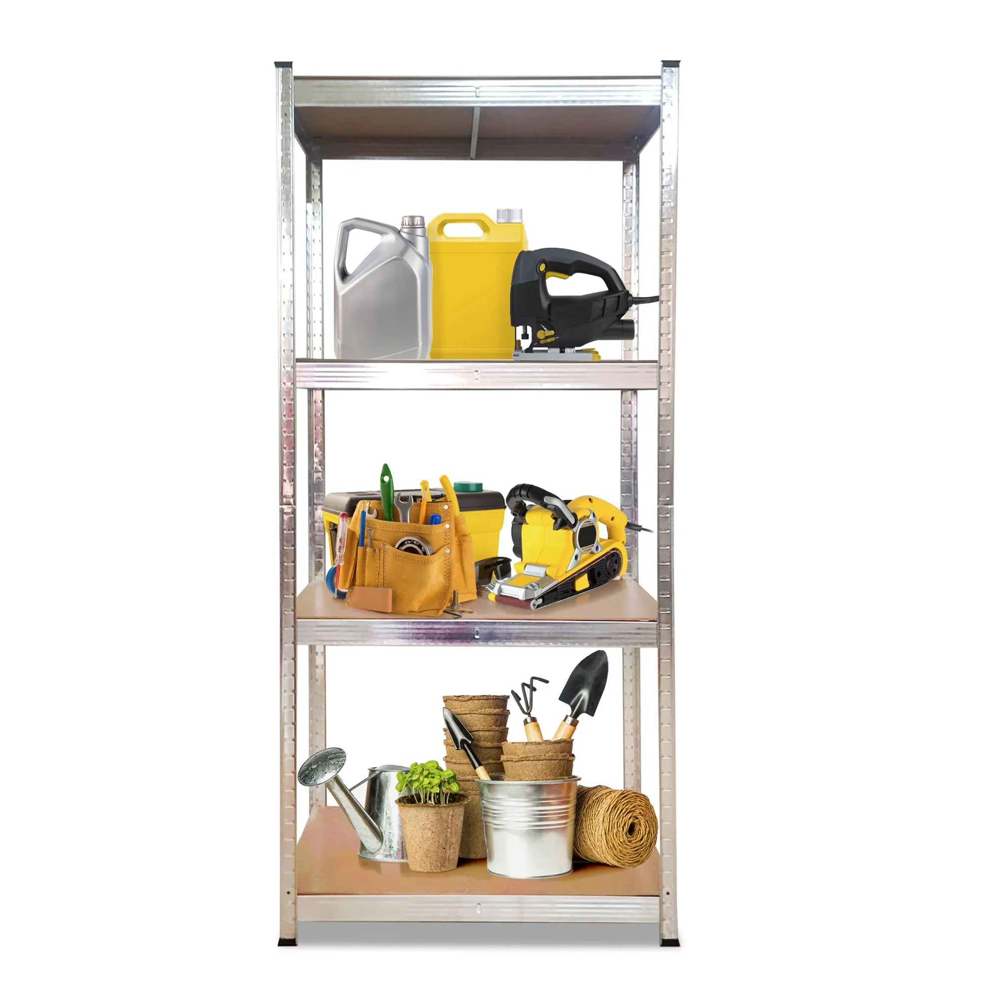 Galvanized metal shelf Nyana Home 700kg 4 shelves 160x80x40cm