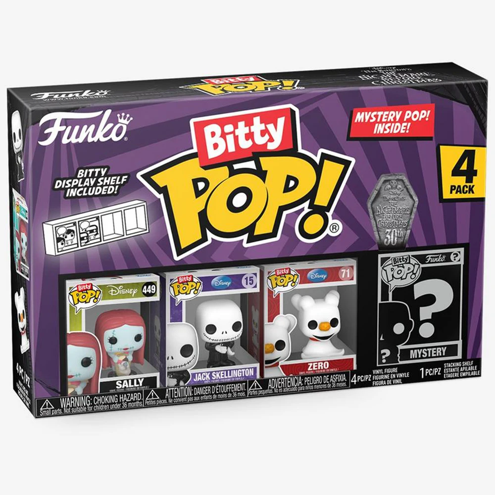 Funko Bitty Pop! Pesadilla Antes de Navidad - Sally, Jack Skeleton, Zero y ¿?, 73021