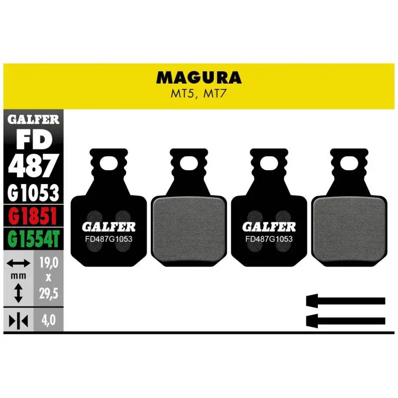 GALFER | Pastillas De Freno Standard Compatible Magura  FD487G1053  - Las pastillas de freno Galfer Standard para Magura MT5, MT7 con compuesto Standard han llegado al perfecto equilibrio entre