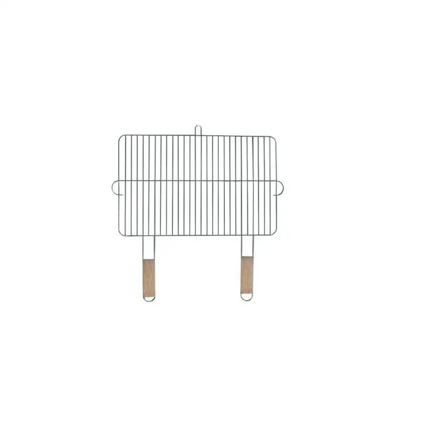Parrilla 54 x 34 cm con 2 asas de madera acero cromado parrilla parrilla para óxido