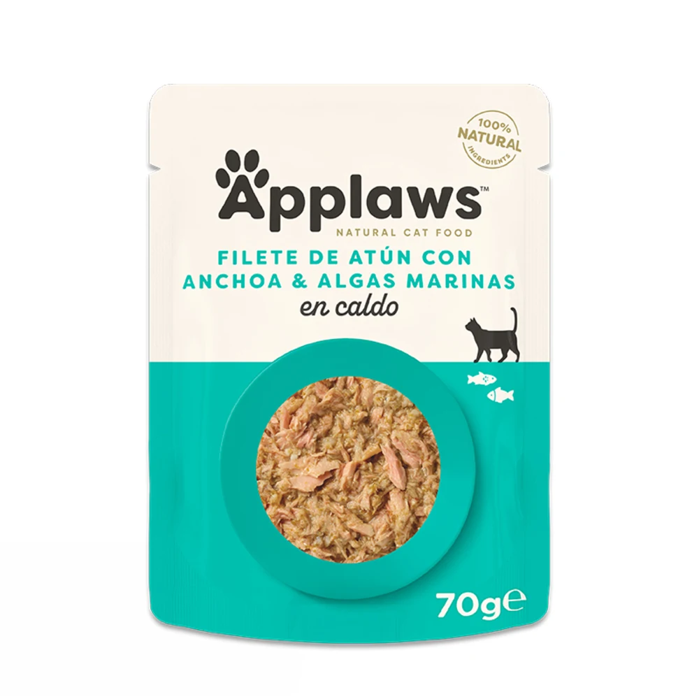 Applaws Cat Comida Húmeda en Sobres de Atún Con Anchoa Entera - 12 unidades x 70gr