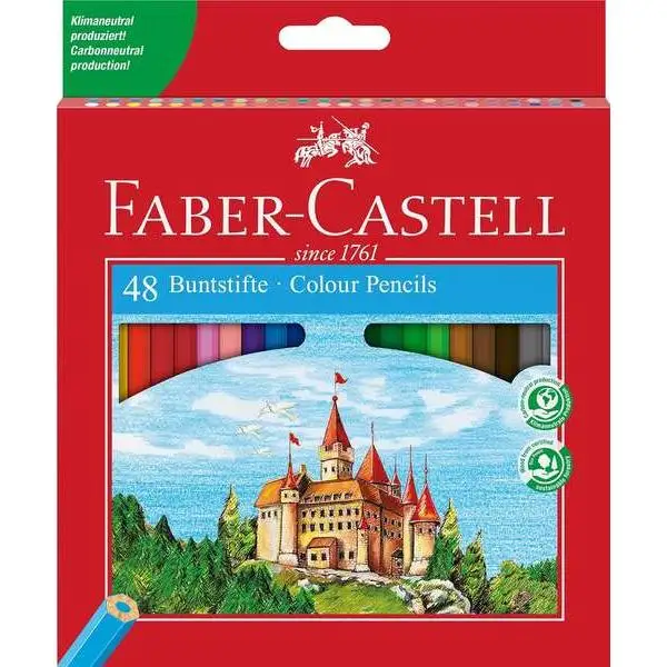 Faber-castell classic colour pack de 48 lapices de colores hexagonales - resistencia a la rotura - colores surtidos