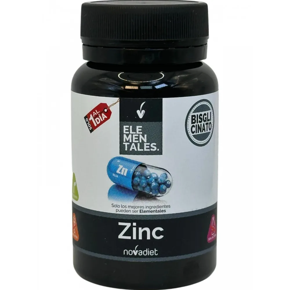 ZINC 25mg Bilglicinato de Zinc 125mg (Serie Elemantales) 30 Cápsulas de Novadiet
