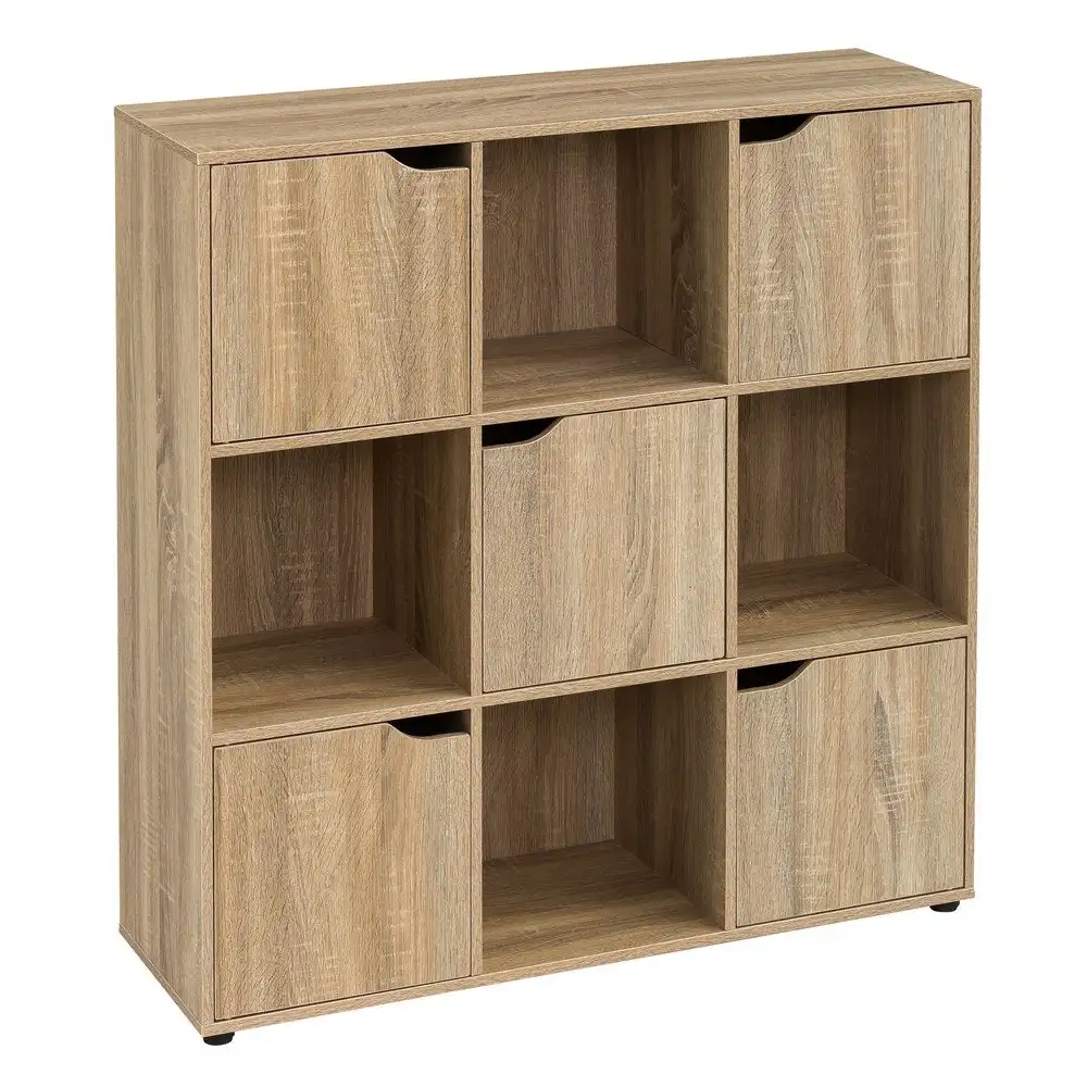 Lola Home Estantería de puerta de madera marrón de 90x29x89 cm