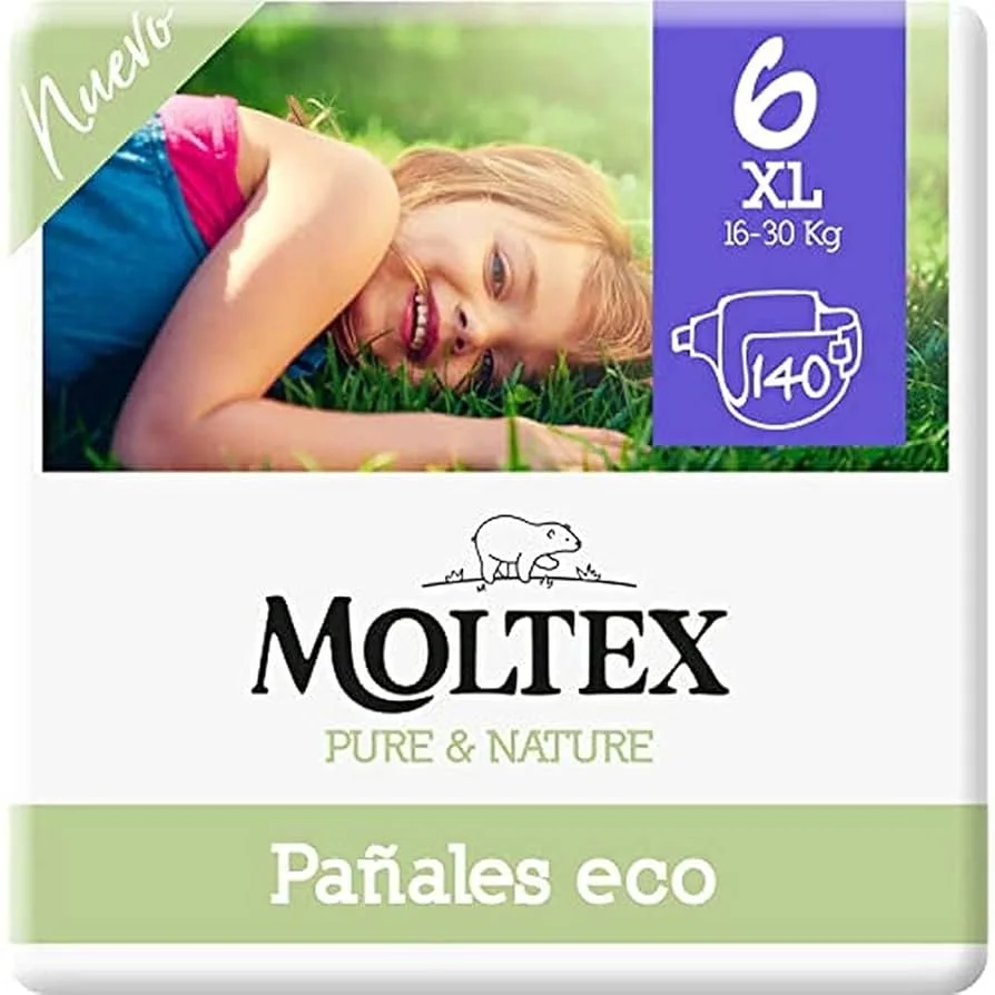 PAÑAL MOLTEX Pure & Nature Ecológico Talla 6 (17-28kg) 35 Uds