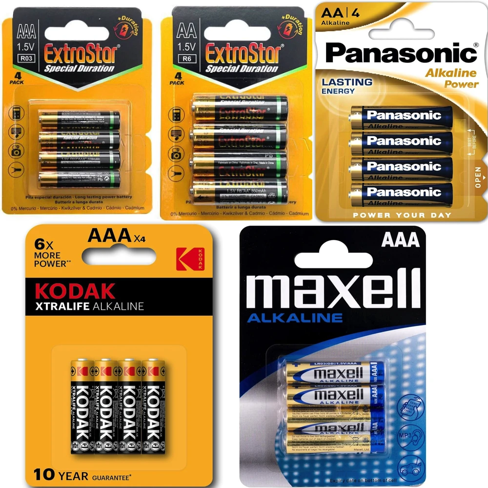 Extracting Panasonic Maxell Kodak 48 battery in blister 4 PCs AA-AAA LR03 LR06
