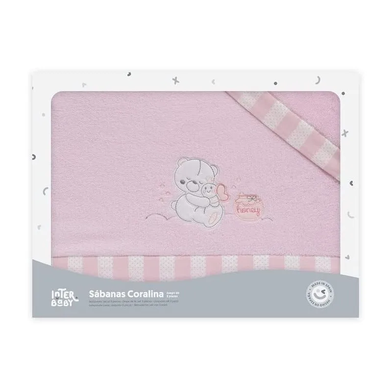 Crib sheets winter coral 60X120 Honey Bear Interbaby