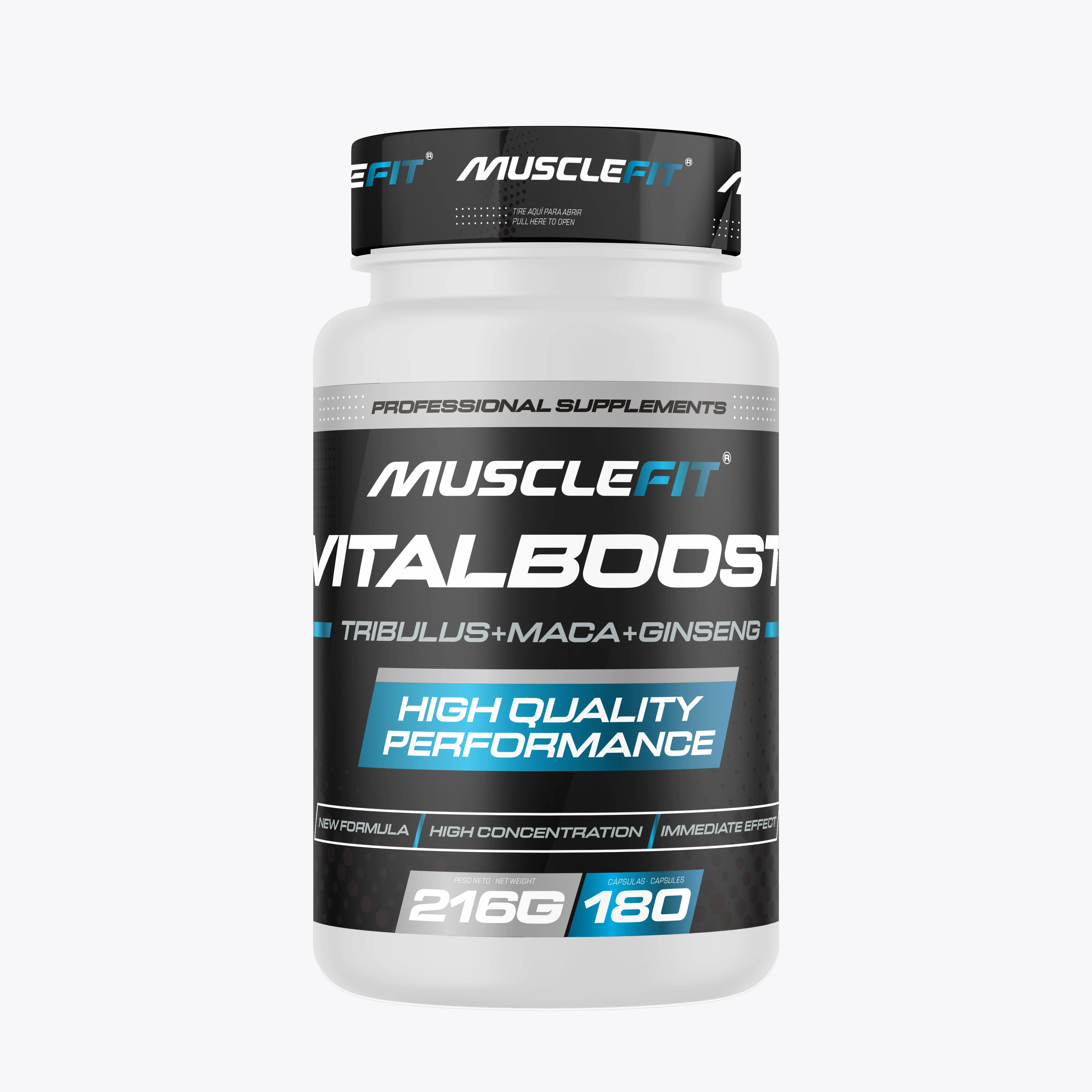 VITALBOOST - Tribulus + MACA + Ginseng - MuscleFit│180 cápsulas