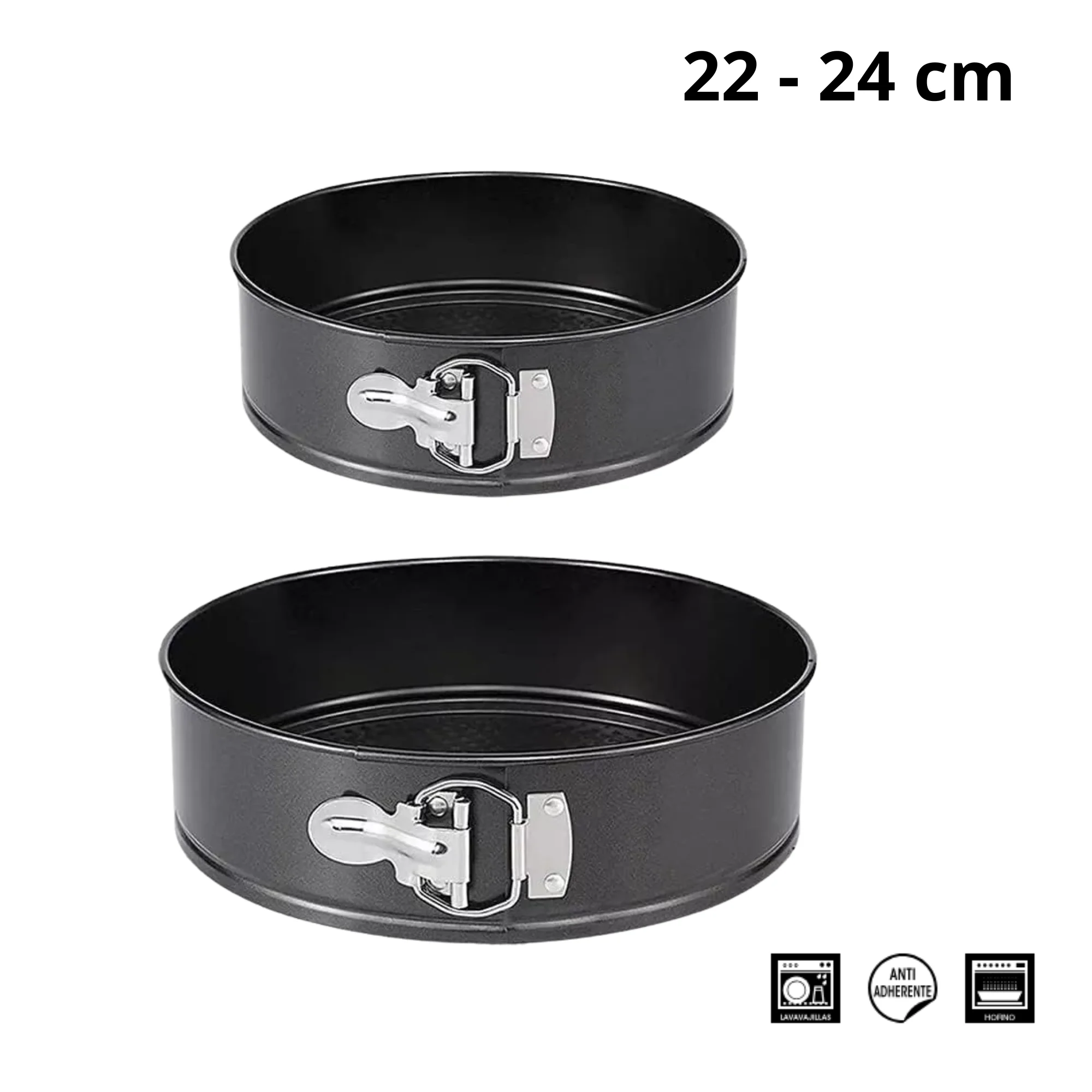 Quid - Set de 2 Moldes Desmontables 20/24cm – Repostería Profesional con Antiadherente 🍰