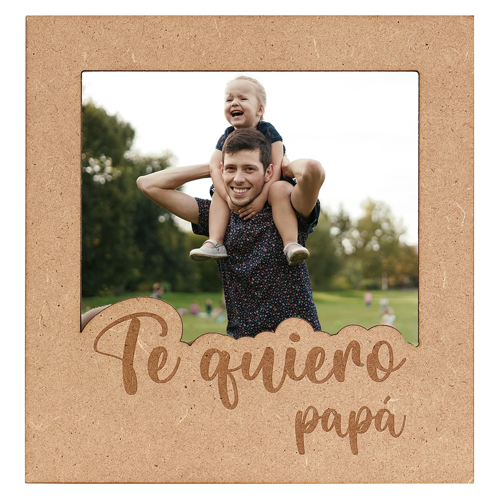 Demark - Marco de Madera MDF con Imán "Te Quiero Papá" grabado a Láser - Regalo Día del Padre Personalizable - Modelo KP-452