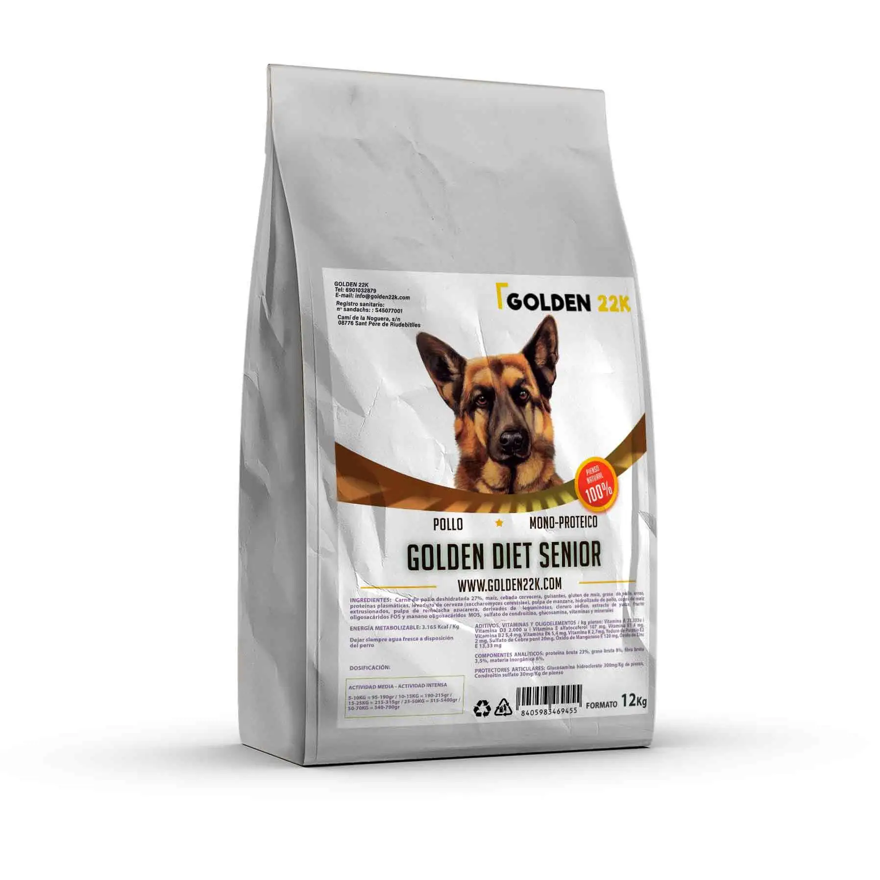 Pienso Golden 22k Golden Diet Senior para perros Senior – a partir de 7 años – Comida seca para