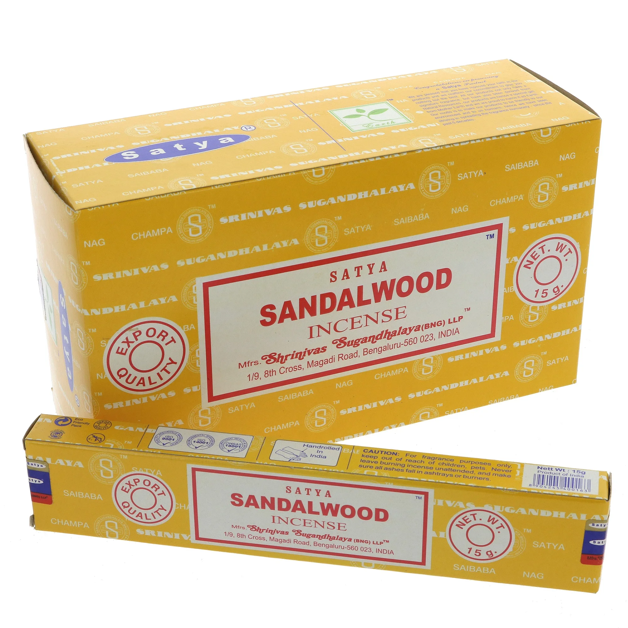 Satya Sandalwood incense-complete box (12 packs x 15g) Original package