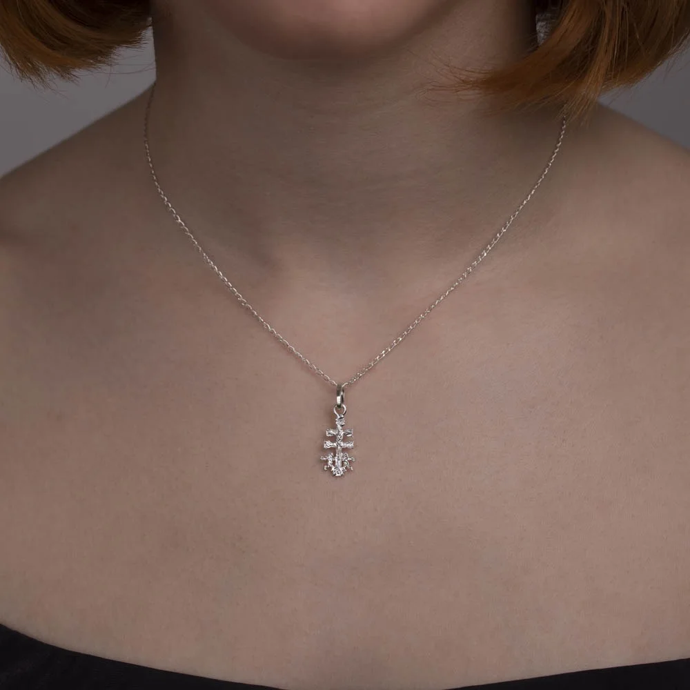 Avancy Caravaca Cross 925 Sterling Silver - Protection Against Evil - Embossed Design - Made in Spain