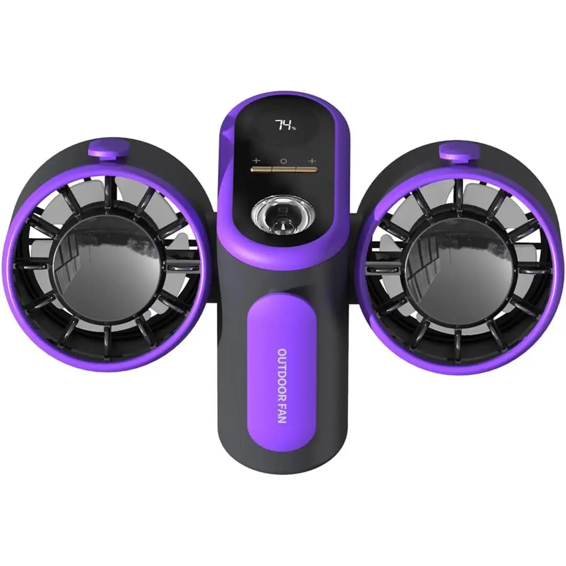Ventilador de Doble Cabeza para Colgar, Ventilador Pequeño, Ventilador Portátil, Ventilador de Camping con Iluminación, Pantalla Digital Inteligente, 