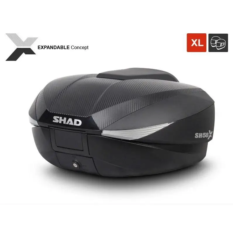 Shad Baul Sh58x Extensible Tapa Carbono 46/58l New   Ce U