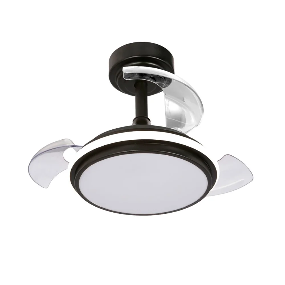 Ventilador de techo led 3cct aspas retráctiles antila mini xs 35w 3000lm negro