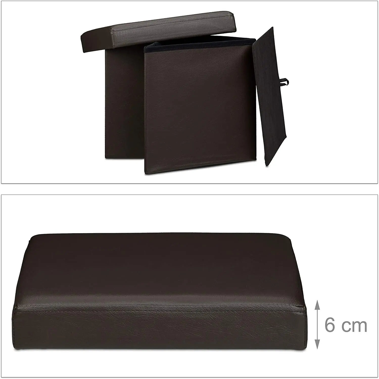 GREATOOL Puff Ottoman Storage Bench, 31x31x31cm, Foldable with Cover, Toys and Shoes, Puff Ottoman, Seat, Footrest