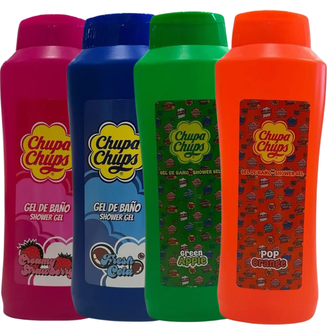 PACK DE GELES CHUPACHUPS - LOS GELES MAS VIRALES DE LA MARCA CHUPACHUPS - Ideal para quienes buscan un toque divertido y nostálgico en su rutina diaria de cuidado personal. Gel de ducha chupachups, cuida tu piel de la forma mas divertida con estos geles