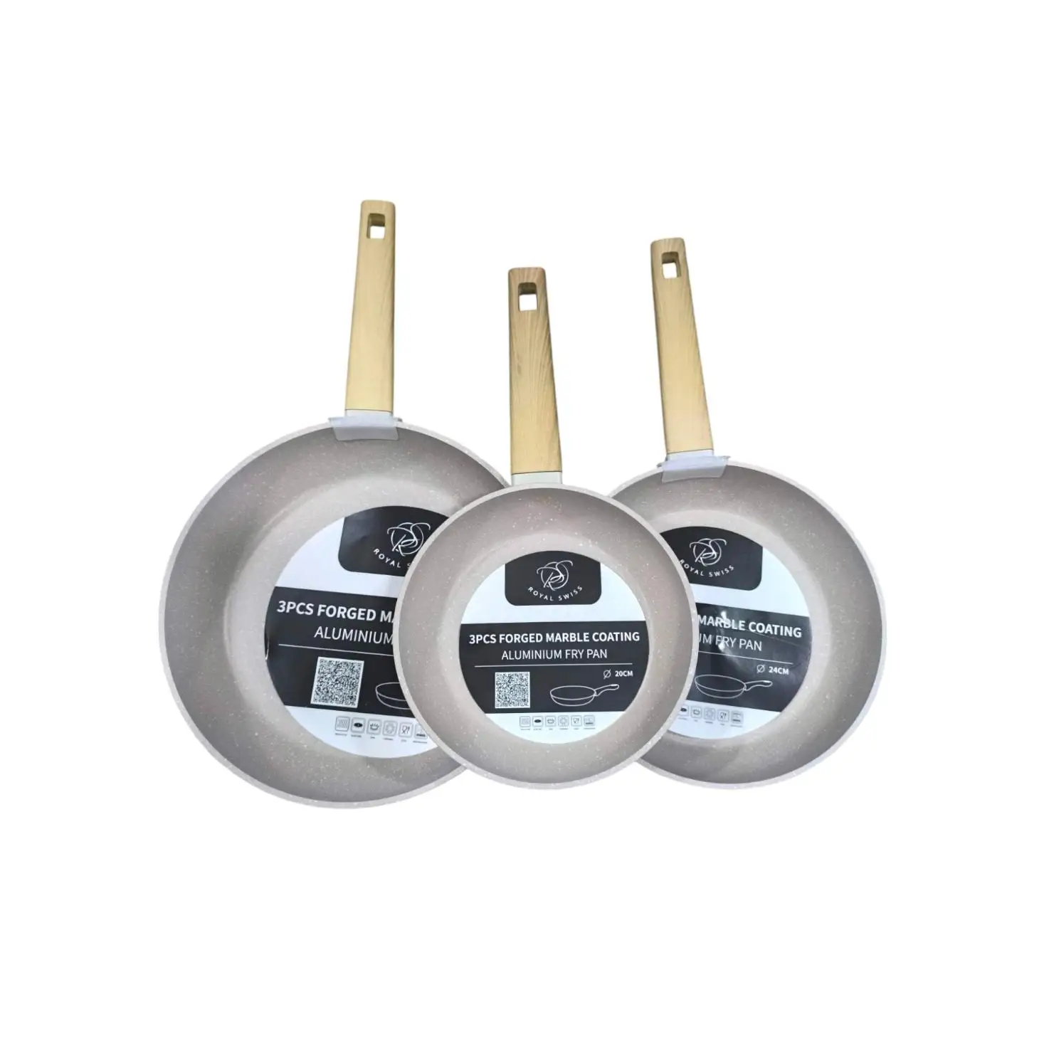 3 sartenes pack  20/24/28 cm para gas, inducción, cerámica, apta lavavajillas alta CALIDAD, utensilios cocina