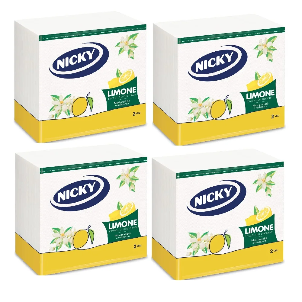 PACK de 4 Servilletas Nicky limón 2 capas