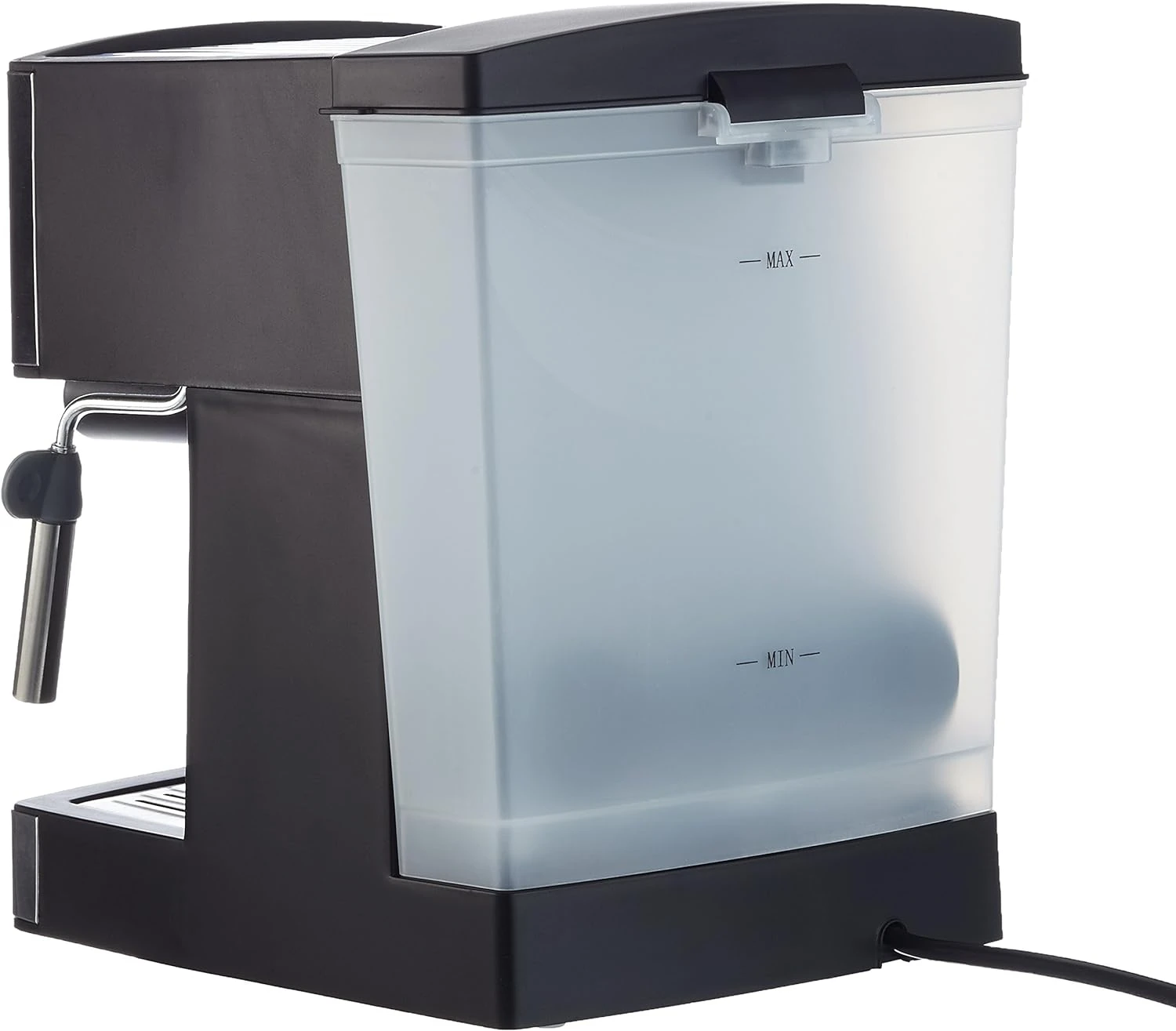 Mesko ms 4403 manual expresso coffee maker 15 bars 1.6 l, double exit arm, milk frother, mug warmer, 850w, silver