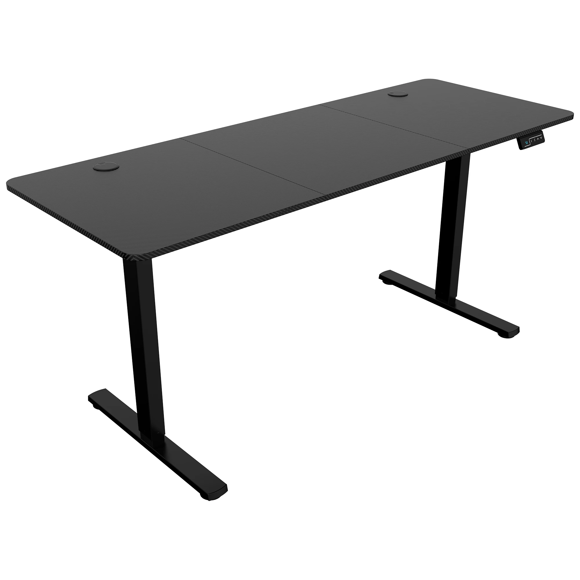 Mars Gaming MGD-ERGOPRO160, Mesa Elevable Eléctrica 73-118cm, Superficie Extragrande 160cm, Perfiles de Altura Personalizados, Sistema Anticolisión, Bloqueo de Seguridad, Fibra de Carbono y Acero,