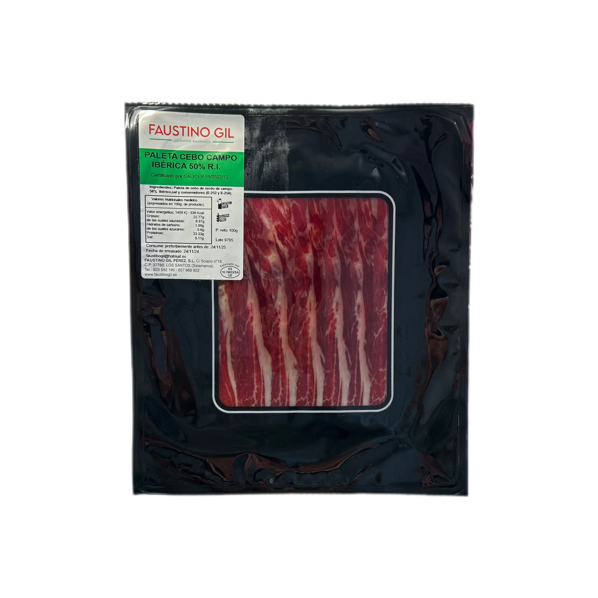 Cebo campo iberian shoulder 50% iberian breed - weight 5.0kg - 5.5kg - traditional production - ibéricos faustino gil -