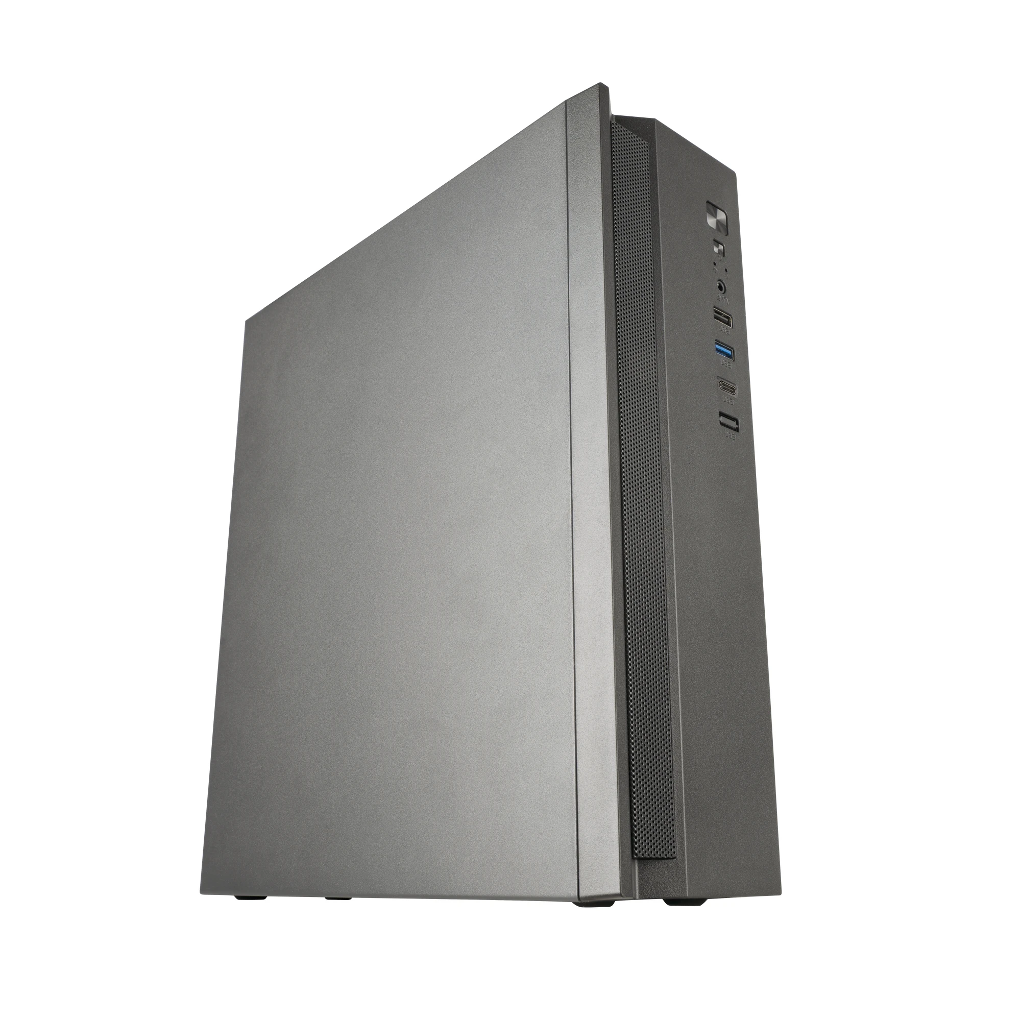 Tacens ACSLIM500, Caja PC MicroATX, Diseño Slim Dual Horizontal o Vertical, Fuente de Alimentación TFX 500W, Frontal con Rejilla Airflow, Minitorre Ultracompacta con USB-C y USB 3.0, Negro