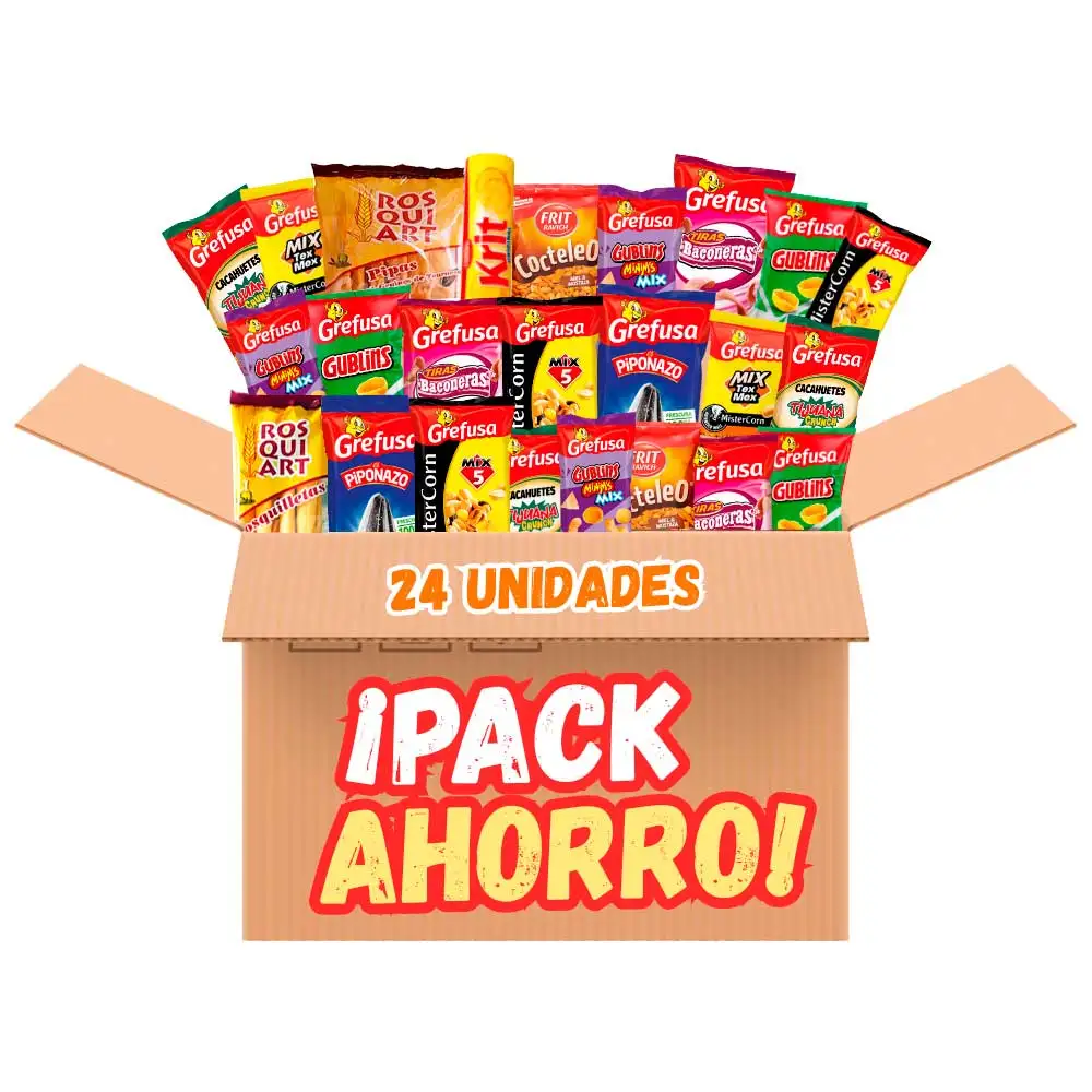 Picoteo Mix - Pack Ahorro de Snacks Variados 24 paquetes