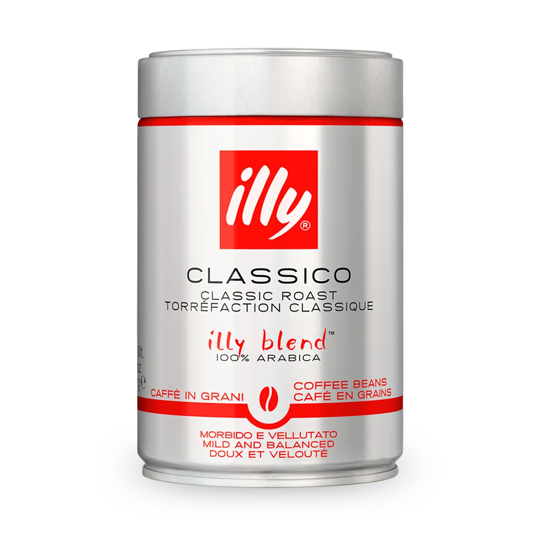 Illy roasted classico coffee beans 100% arabica, notes of caramel and flowers, pack 6 units - qumir