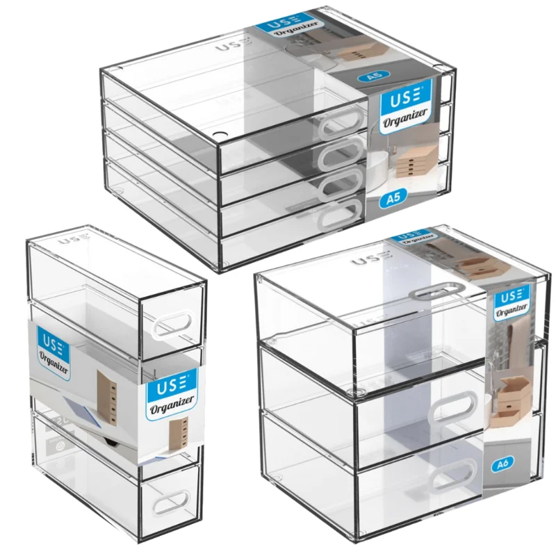 LILI HOME clear methacrylate drawers-a variety of models and sizes offer a modern and practical solution for storing a wide range of items, from cosmetics and jewelry to stationery and accessories. #6