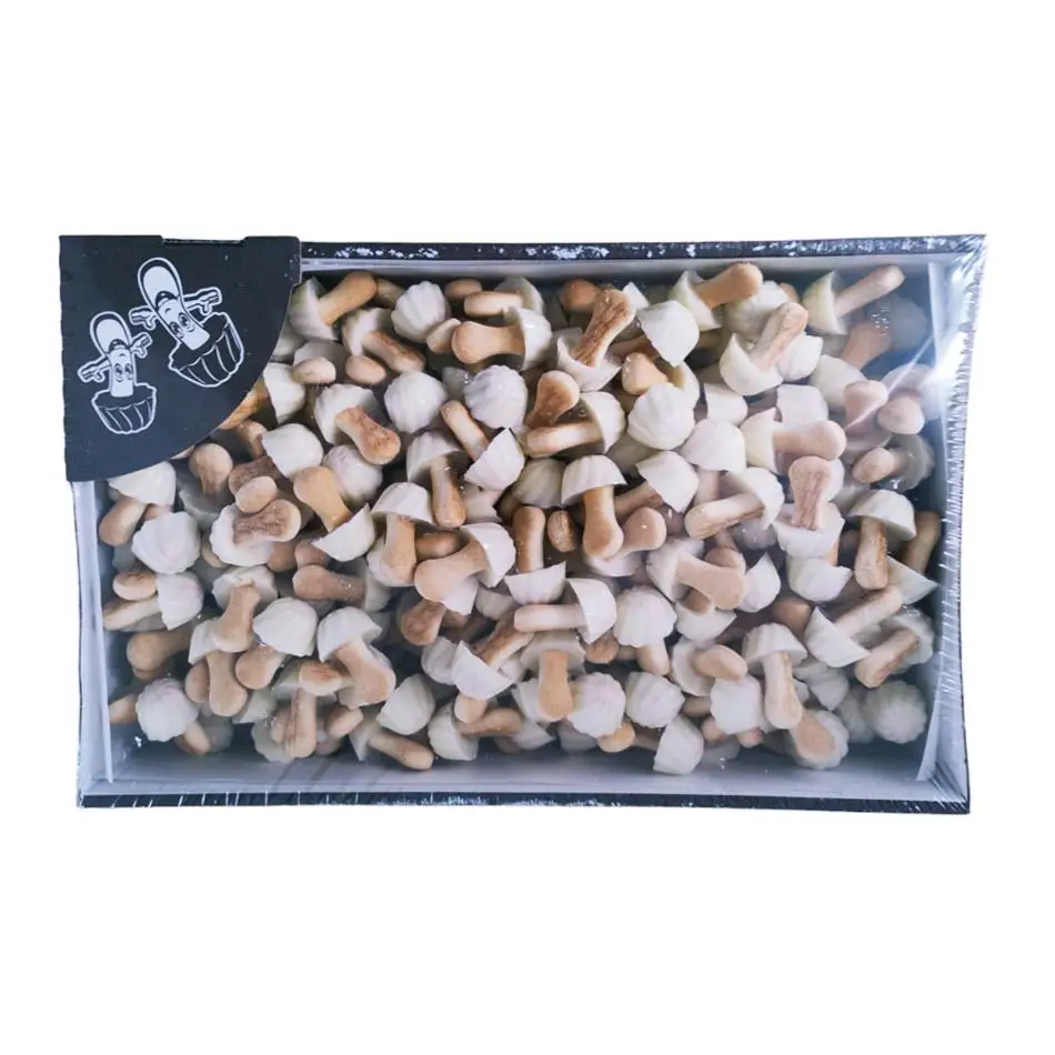 Galletas Setas con sabor a chocolate blanco 1kg.