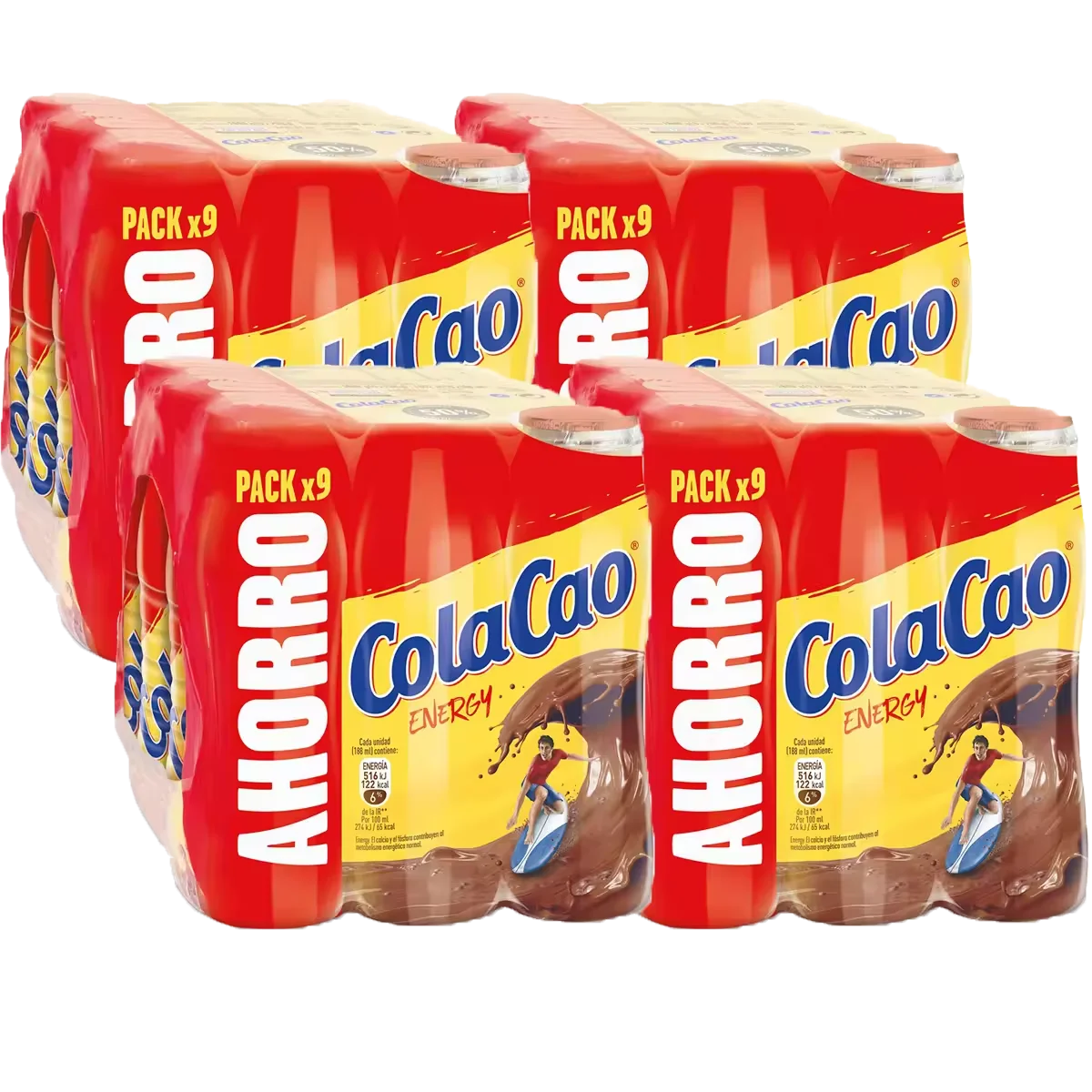 Cola Cao Energy 188 ml pack Batidos Lácteos y Bebidas Vegetales 1 PACK 18 UNIDADES