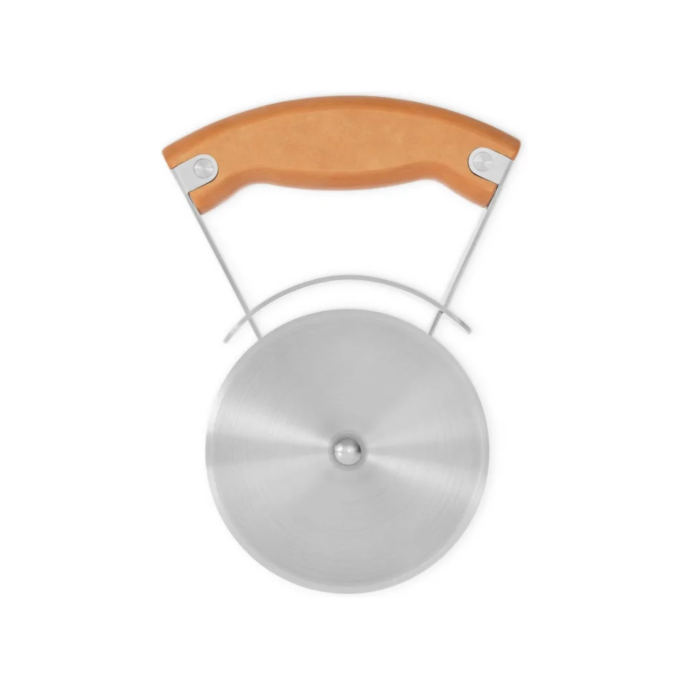 Anakel Home Cortador de Pizza Full Circle de Acero Inoxidable, Rueda de Corte con Mango Giratorio Ergonómico y Funda Protectora de Plástico Reciclado, Plateado