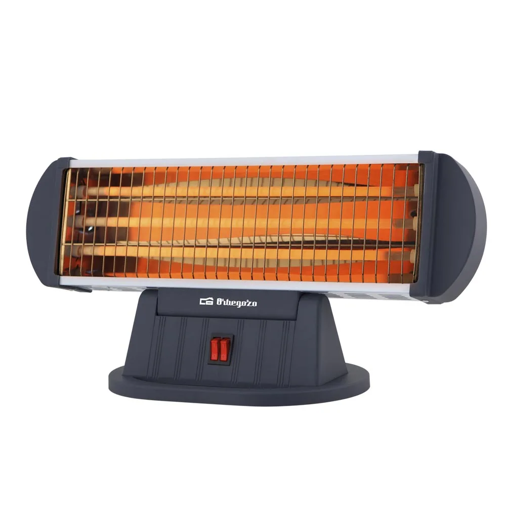 Orbegozo BP 0204 - estufa de cuarzo, 3 niveles de potencia, reflector protegido de alta brillantez, dispositivo de seguridad antivuelco, 1200 W