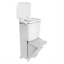 Papelera Reciclaje Doble Compartimento 38L/42L con Pedal y Ruedas ♻️