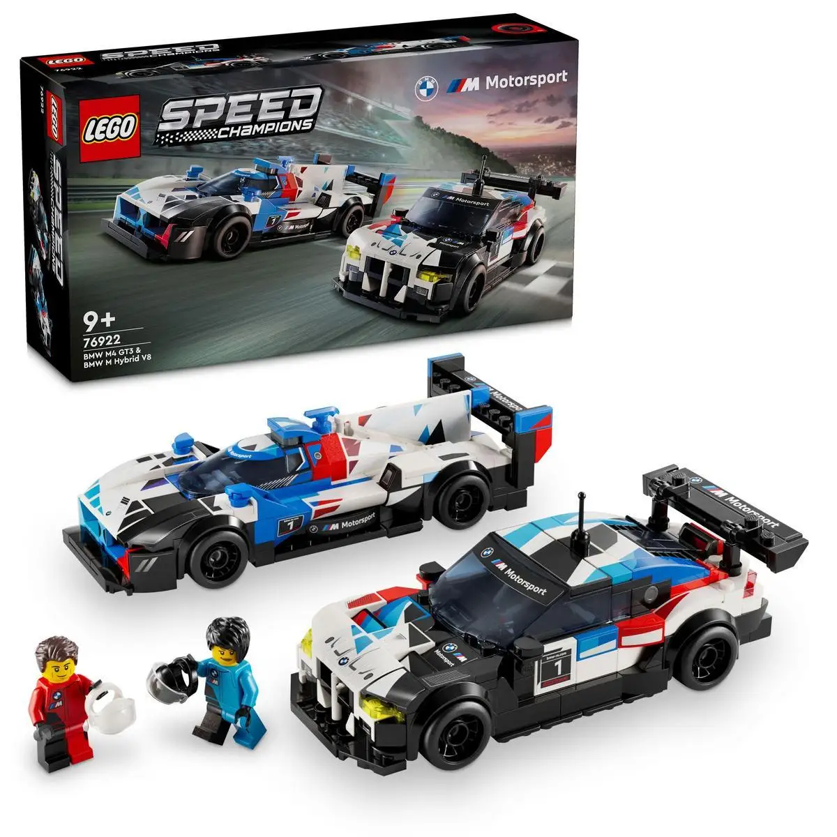 LEGO 76922 Speed Champions Coches de Carreras BMW M4 GT3 y BMW M Hybrid V8 Vehículos de juguete, 2