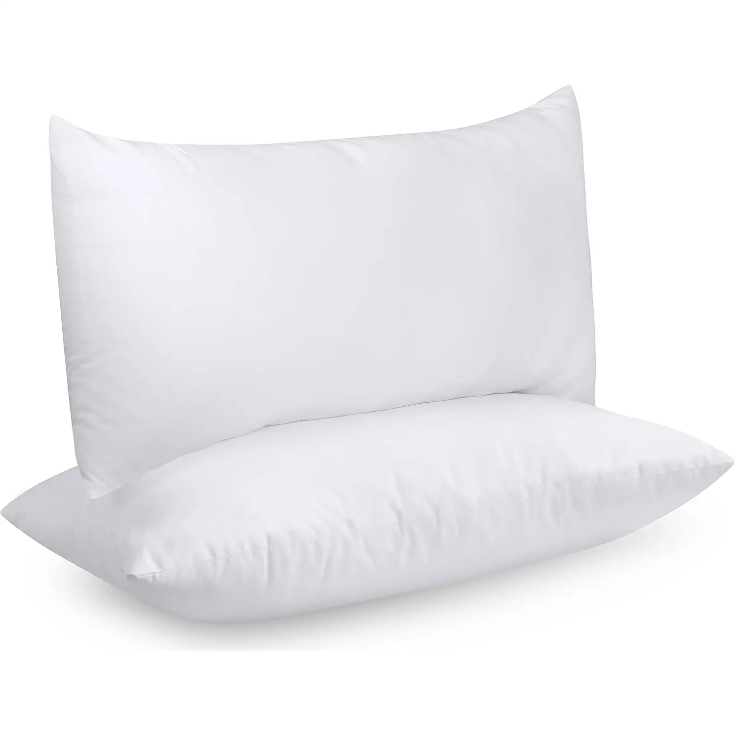 Pack de 2 Almohadas Blancas 40x80 cm | Relleno de Fibra Siliconada Suave | Cómodas y Decorativas para Cama o Sofá | Envío al Vacío | Tacto Mullido y Acogedor