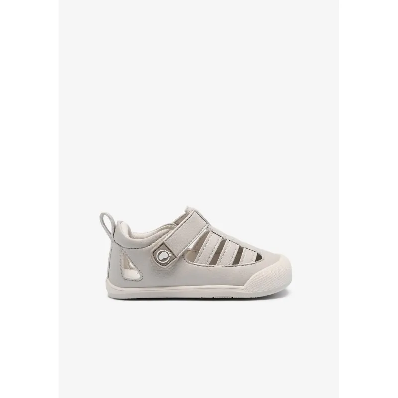Zapatos primeros pasos bebé niño CONGUITOS 516022 BEIGE SANDALIA BAREFOOT VELCRO BEIGE 38071 26V