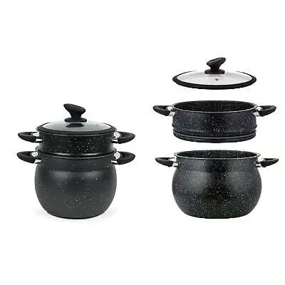 Ollas - 15 L - Cous Cous Con Recubrimiento De Piedra - 15 LITROS - SHIRO - OLLA CUSCUSERA - VAPORIZADOR - CUSCÚS - APTA INDUCCION
